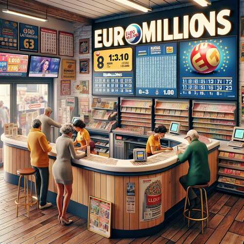 Loket om ticket te kopen en kans te maken op jackpot