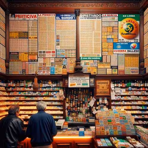 Spaanse kiosk met loterijen waaronder de euromillions
