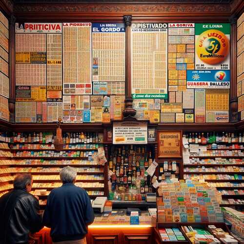 Spaanse kiosk met loterijen waaronder de euromillions